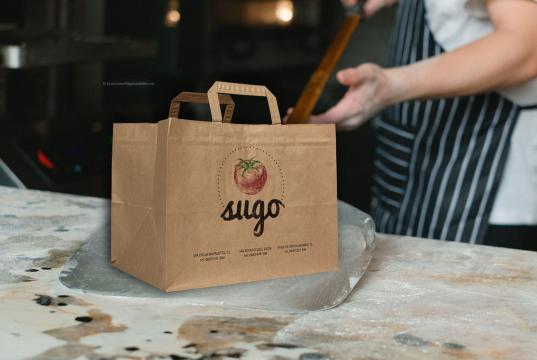  Tragetaschen aus Papier mit Flachhenkel | Briefumschlaegebestellen.de