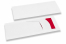 Bestecktasche Weiß mit Besteckschnitt + Rot Papierserviette | Briefumschlaegebestellen.de