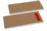 Bestecktasche Braun ohne Besteckschnitt + Rot Papierserviette | Briefumschlaegebestellen.de
