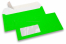 Neon Briefumschläge - Grün, mit Fenster 45 x 90 mm, Fensterposition 20 mm von der Linkerseite und 15 mm von unten | Briefumschlaegebestellen.de