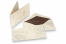 Marmor Briefumschlag (96 x 181 mm) und Karte (90 x 173 mm) - Marmor Braun, Innenfutter Braun | Briefumschlaegebestellen.de