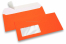 Neon Briefumschläge - Orange, mit Fenster 45 x 90 mm, Fensterposition 20 mm von der Linkerseite und 15 mm von unten | Briefumschlaegebestellen.de