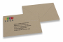 Recycelte Briefumschläge braun: Beispiel mit Druck und Adressierung