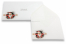 Grußkartenumschläge mit Weihnachtsmotiv - Weiß + 3D Weihnachtsmann | Briefumschlaegebestellen.de