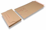 Buchverpackung wird flach angeliefert - Braun | Briefumschlaegebestellen.de