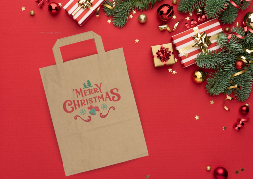  Tragetaschen aus Papier mit Flachhenkel | Briefumschlaegebestellen.de