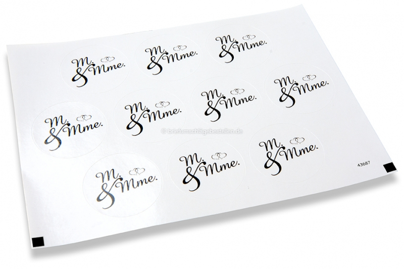 Hochzeit-Verschlusssiegel - M. & Mme. schwarz