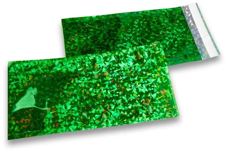 Grüne Holografische Metallic Folienumschläge - 114 x 229 mm