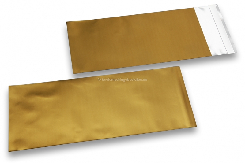 Goldene Folienumschläge matt metallic farbig - 110 x 220 mm