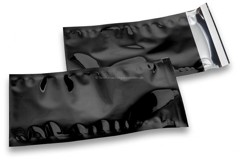 Schwarze Metallic Folienumschläge - 114 x 229 mm