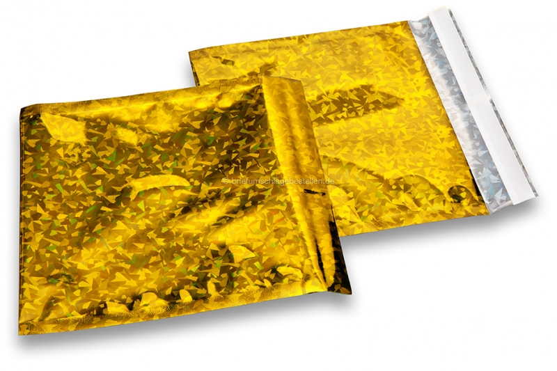 Goldene Holografische Metallic Folienumschläge - 165 x 165 mm