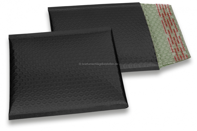 Luftpolstertaschen matt metallic umweltfreundlich - Schwarz 165 x 165 mm