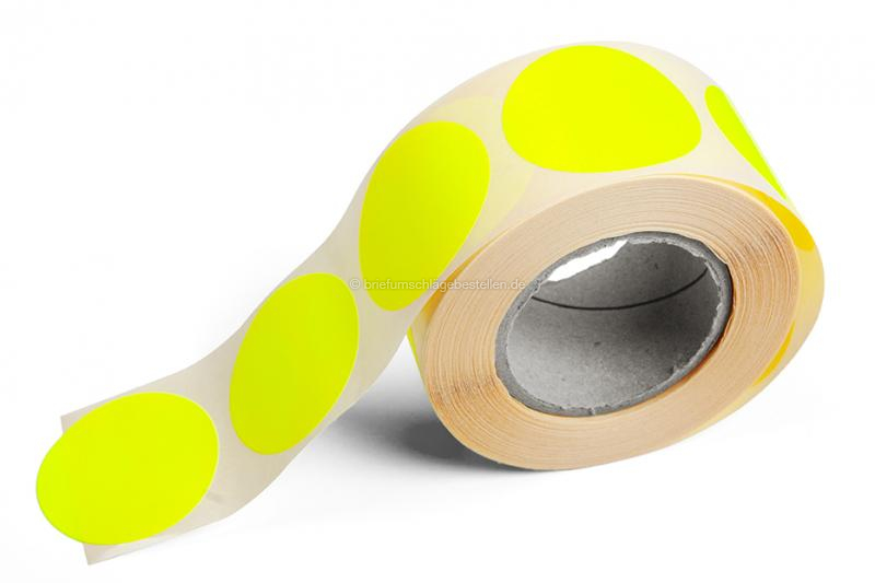 Etiketten farbig Rund - Gelb