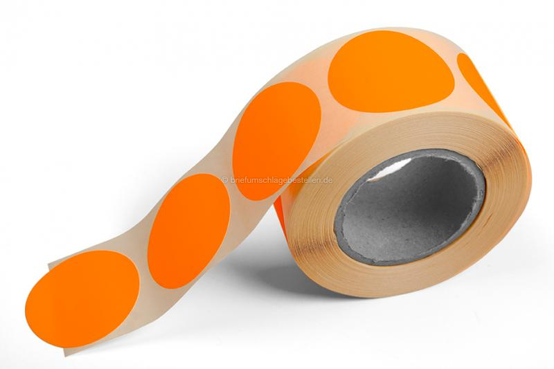 Etiketten farbig Rund - Orange