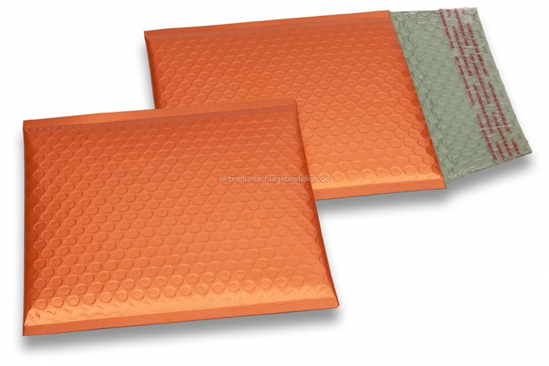 Luftpolstertaschen matt metallic umweltfreundlich - Orange 165 x 165 mm