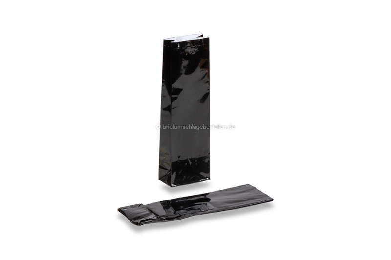 Blockbodenbeutel farbig - Schwarz 55 x 30 x 175 mm, 50 Gramm