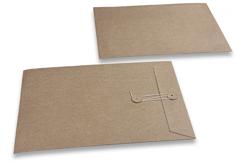 Kartonverpackung mit Kordelverschluss - 229 x 324 mm, braun-kraft