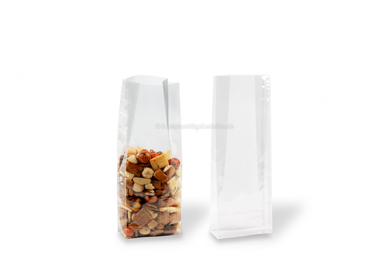 Blockbodenbeutel transparent - 75 x 210 x 50 mm, 500 ml