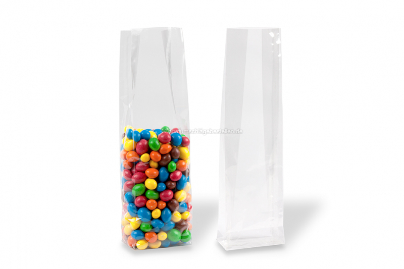 Blockbodenbeutel transparent - 80 x 280 x 50 mm, 850 ml
