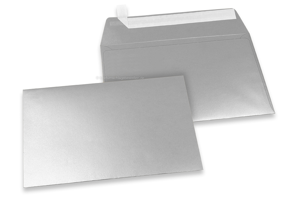 Farbige Briefumschläge Papier - Silber metallic, 114 x 162 mm
