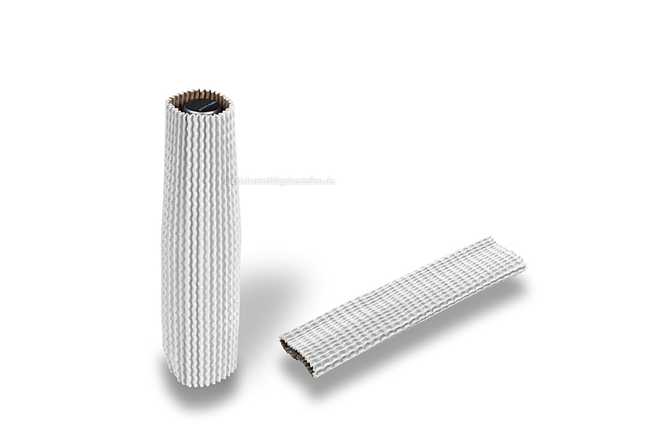 Wellpapphülsen Hochweiß - 23 cm hoch: für einen Durchmesser von 3,5 cm bis 5,5 cm