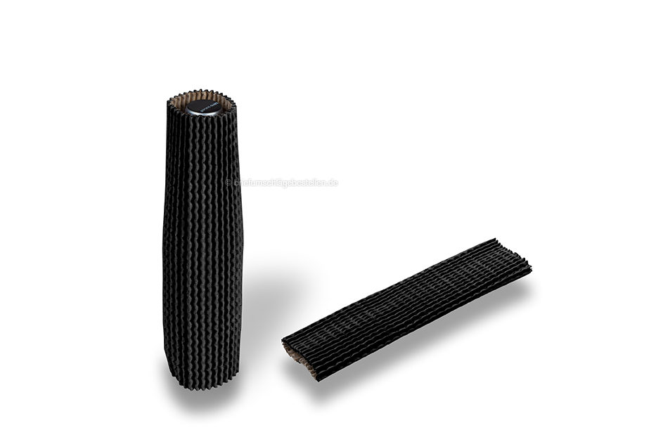 Wellpapphülsen Schwarz - 23 cm hoch: für einen Durchmesser von 3,5 cm bis 5,5 cm